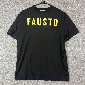 Fausto Puglisi Spell Out Logo Short Sleeve T-Shirt Black & Gold Size Small women